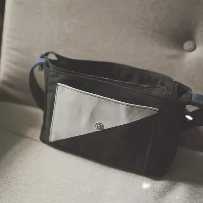 【纪念日礼物】你真的懂我 ? 概念帆布随身小包－以偏概全黑 - 侧背包/斜挎包 - 其他材质 黑色