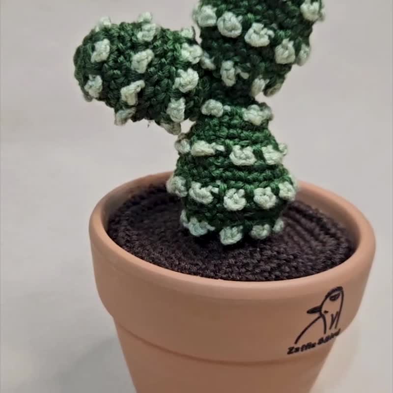 多肉植物-象牙团扇-手作编织植物 - 植栽/盆栽 - 绣线 绿色