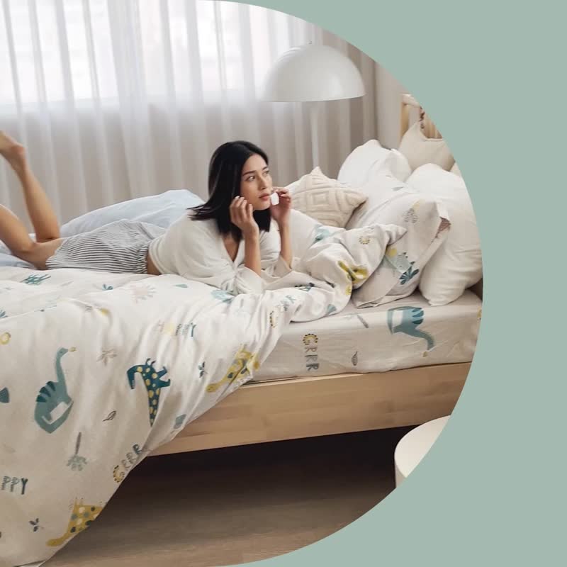 60支100%天丝TM印花床包 被套 两用被/台湾制/6ST65 - 寝具 - 其他材质 多色