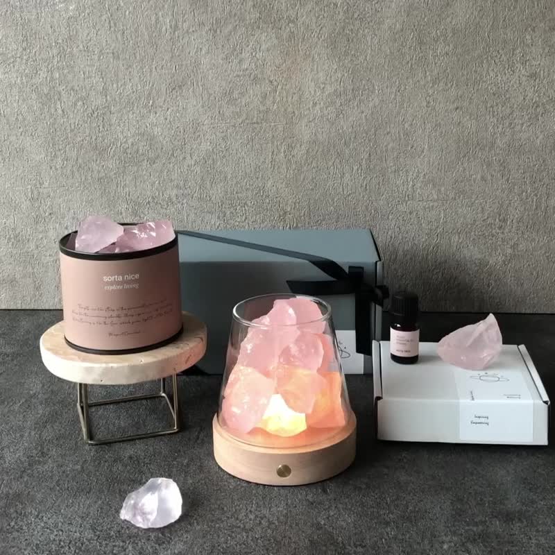 粉晶 扩香灯 矿石香氛灯系列 - 摆饰 - 水晶 粉红色