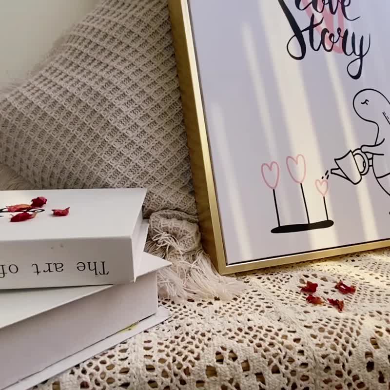 Bunny love • Our story-简约恋爱兔兔插画/儿童房挂画/告白礼物 - 海报/装饰画/版画 - 棉．麻 多色