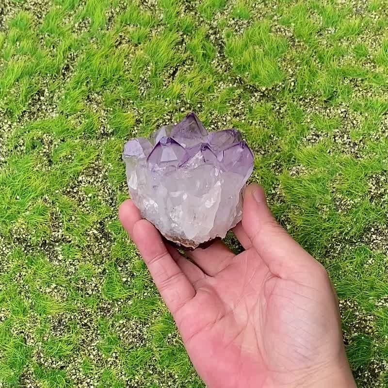 招财开运-天然冰透梦幻紫晶花簇 紫水晶 办公室 风水摆件快速出货 - 摆饰 - 水晶 紫色