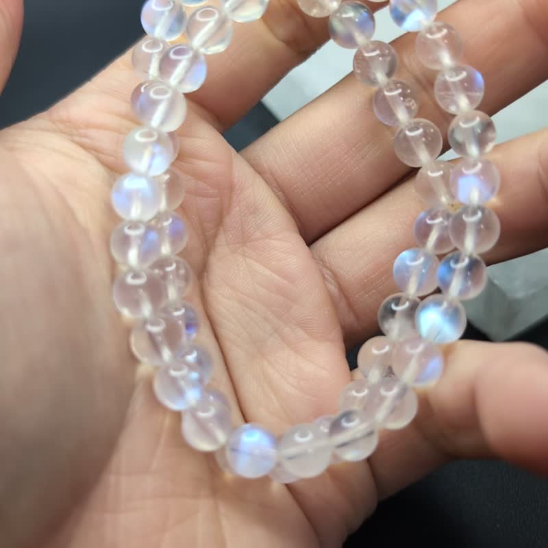 【订制品】蓝月光石 Moonstone 手串 手链 天然水晶 7-12mm 水晶 - 手链/手环 - 水晶 