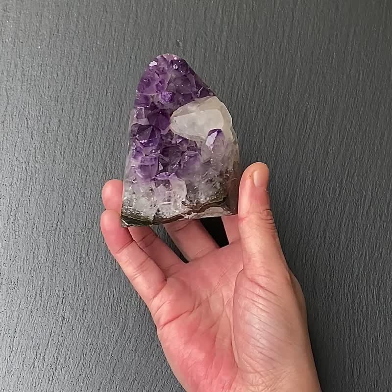 招财开运-天然原矿异象紫晶镇共生彩虹方解石 消磁净化 快速出货 - 摆饰 - 水晶 多色