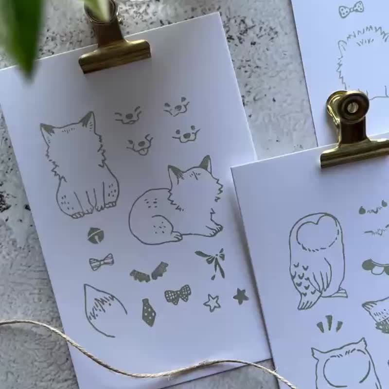 水晶印章 - 月份&小动物套组 - 印章/印台 - 硅胶 透明