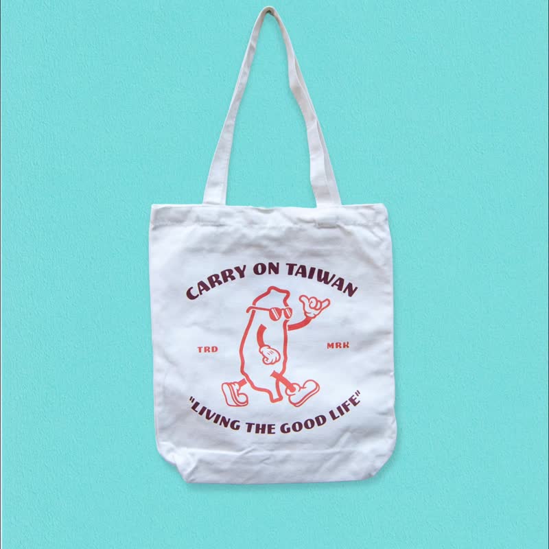 台湾原创Rude Dude帆布袋 Taiwan Tote Bag BURA Canvas Bag - 手提包/手提袋 - 其他材质 白色