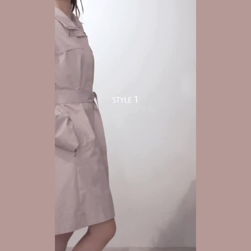 环保女性长版防水透湿风衣(3色) - 女装休闲/机能外套 - 防水材质 粉红色