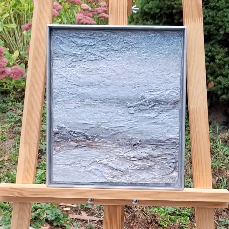 Small abstract painting from the artist, a landscape in gray shades - 墙贴/壁贴 - 其他材质 灰色