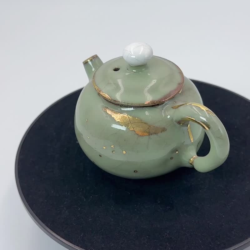温润如玉 青志野鎏金壶-余华宇老师-手工制作-容量约200cc - 茶具/茶杯 - 陶 