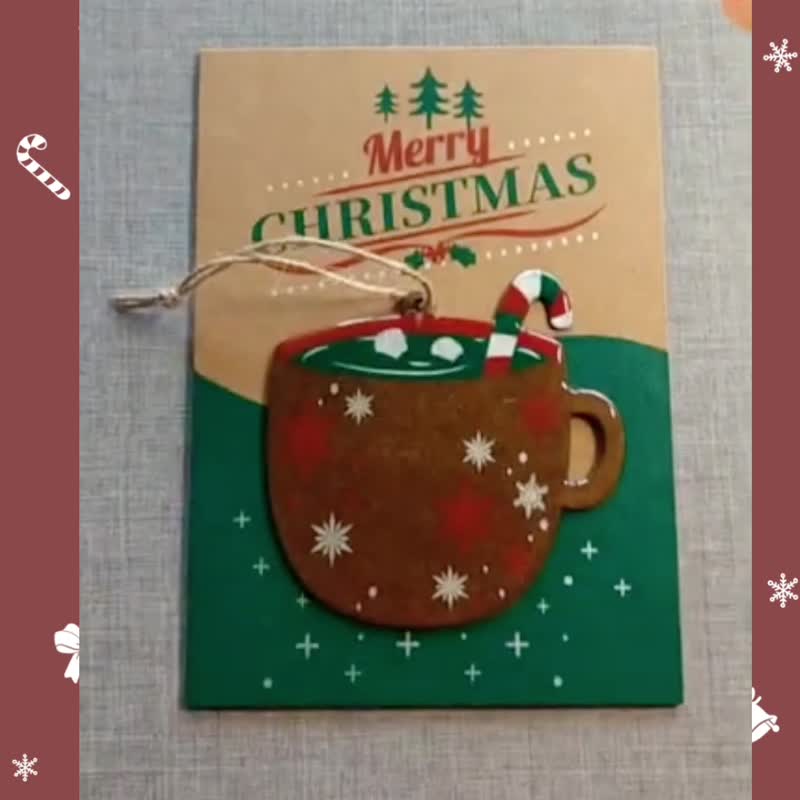 AR圣诞明信片 磁铁 吊饰 可可 客制化礼物 礼品 圣诞节卡片 装饰 - 卡片/明信片 - 纸 多色