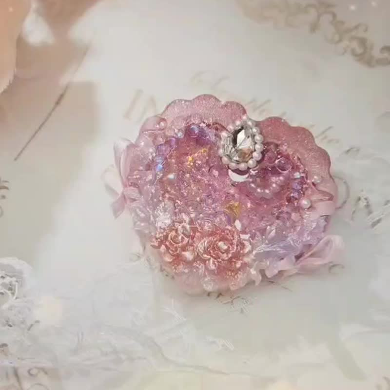 芬璃希夢系列 手工滴膠流沙吊飾 - 吊饰 - 树脂 粉红色