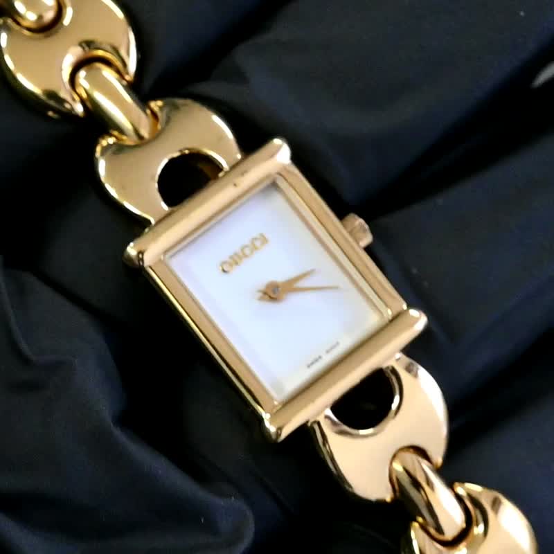 包邮 GUCCI 1800L 石英金白表盘女装手表更换表带缺失古董风帆复古手风帆日本直接发货 - 女表 - 不锈钢 金色