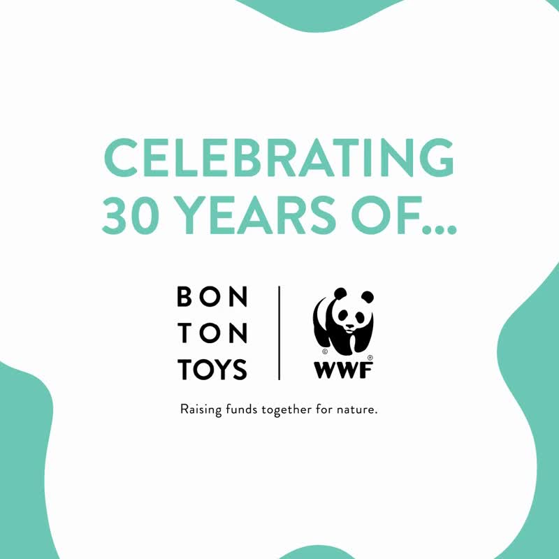BON TON TOYS x WWF 皇帝企鹅填充玩偶-20cm - 玩偶/公仔 - 环保材料 黑色