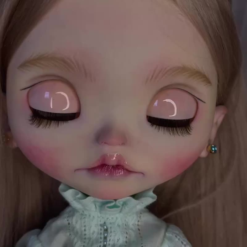 布莱斯娃娃脸雕塑 - 玩偶/公仔 - 塑料 白色