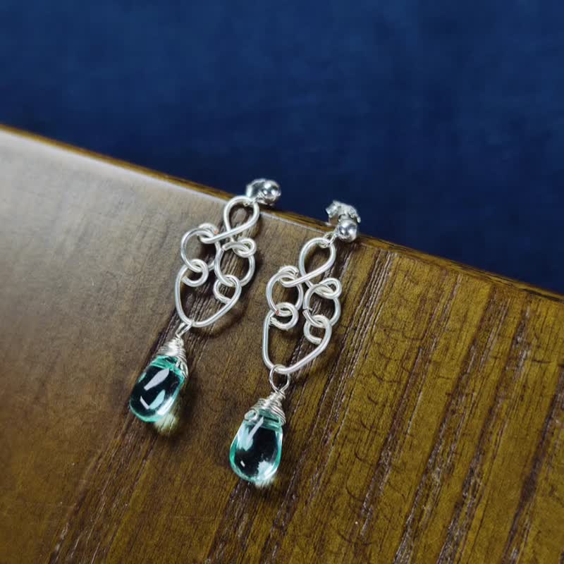 【BE youself】海洋之舞 |耳环针 |艺术金属线编 |捷克珠 |可改夹 - 耳环/耳夹 - 铜/黄铜 多色