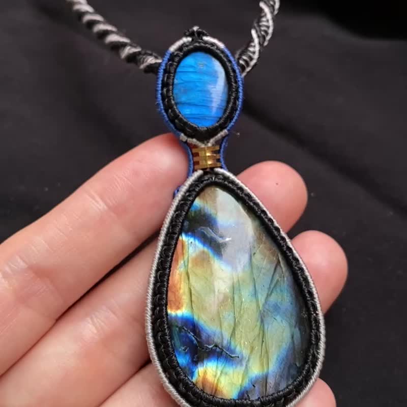 | MC | 无性别系列 拉长石组合项链 蜡线编织 - 项链 - 宝石 