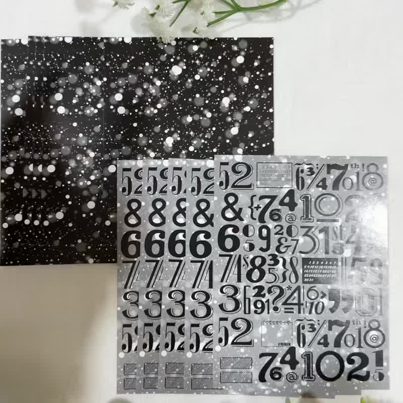 Soojinia - 闪耀灯光与数字贴纸 10张入 - 贴纸 - 纸 
