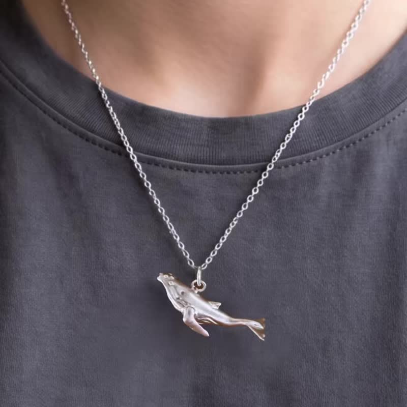 925 纯银座头鲸项链 くじら  Humpback - 项链 - 纯银 