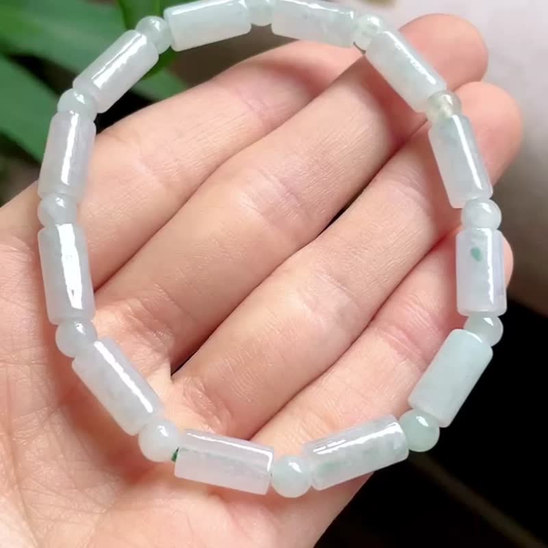 天然翡翠 缅甸 A玉 玉珠 玉链 手链 • 冰种路路通翡翠手串 - 手链/手环 - 玉石 绿色