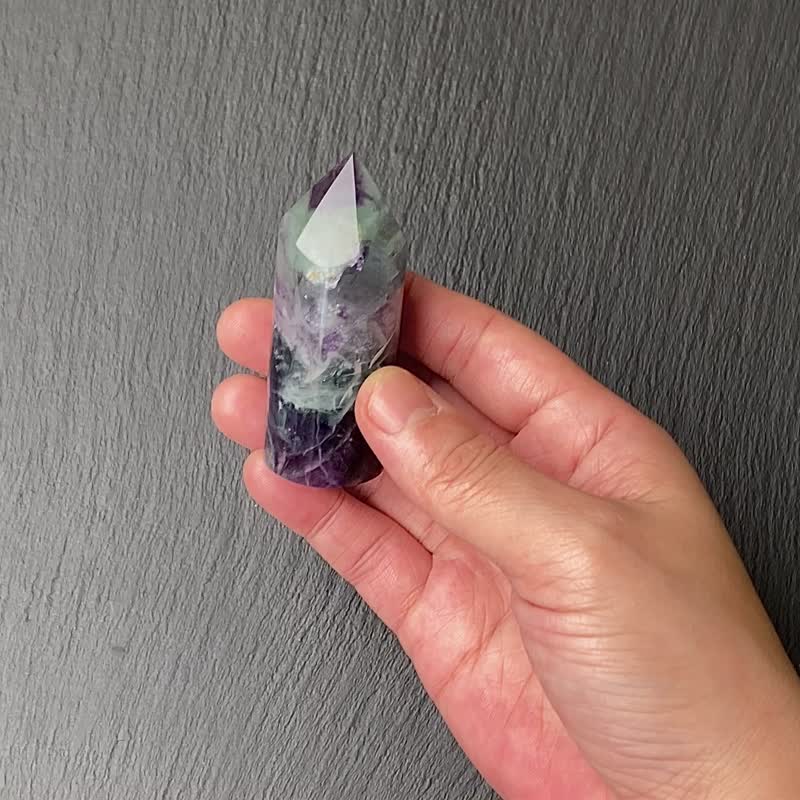 彩虹渐层萤石水晶柱 | 增智慧 招财开运、净化气场  | 快速出货 - 摆饰 - 水晶 多色