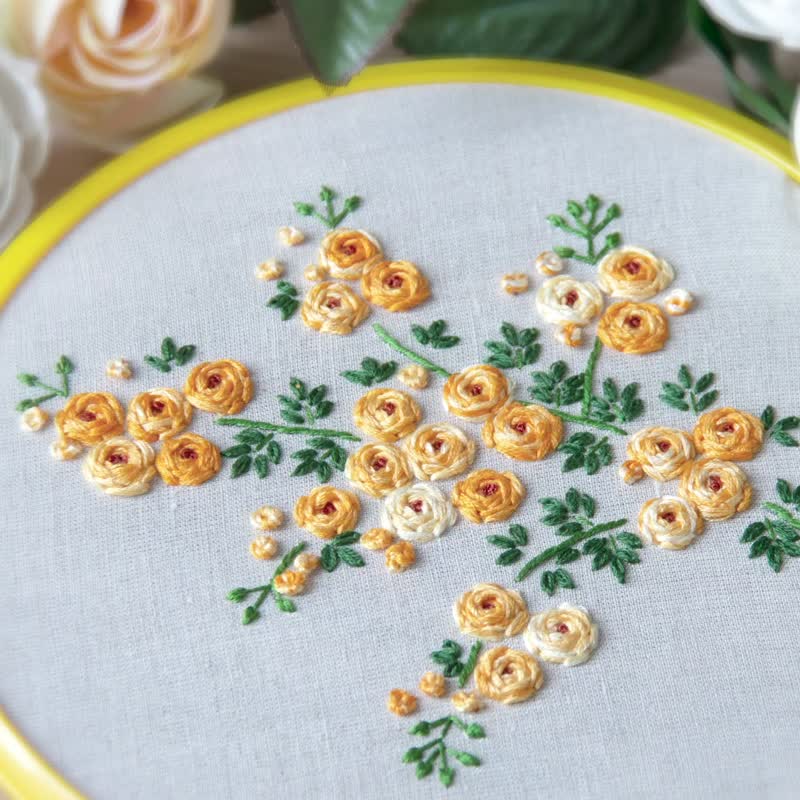 DIY 刺绣图案设计和教程玫瑰适用于 4 至 8 英寸 箍 PDF 下载 - 手工艺教程/工具书 - 其他材质 