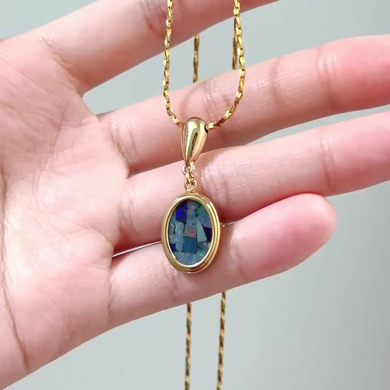 Avon马赛克仿蛋白石项链 - 项链 - 其他金属 蓝色