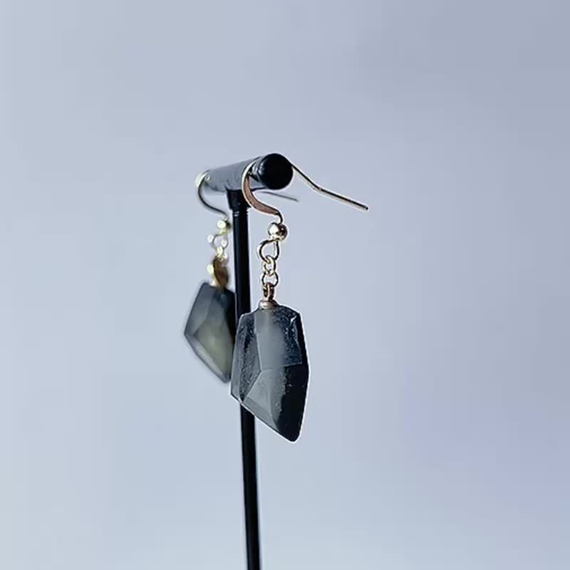 Frames 垂坠耳夹 / 碎片 / 银河铁道之夜 6-a - 耳环/耳夹 - 树脂 蓝色