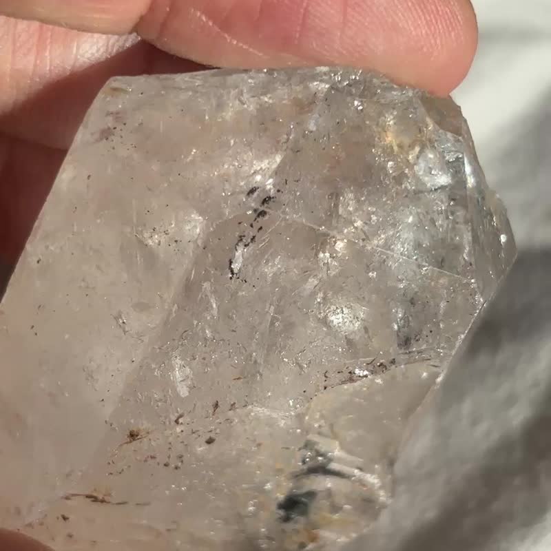 大粒爆彩 印记闪灵钻 骨干 骸骨 水晶原矿 闪灵钻 天然原石 水晶 - 摆饰 - 水晶 透明