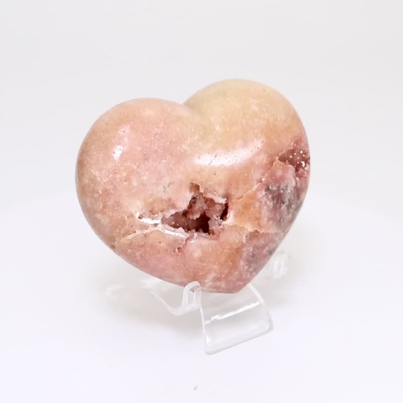 莫兰迪玛瑙爱心 650213 - 摆饰 - 水晶 粉红色