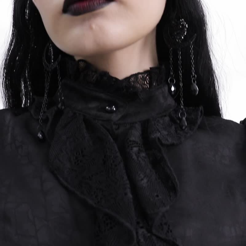 异教徒午时魔咒灯笼袖衬衫 - 女装衬衫 - 其他材质 黑色