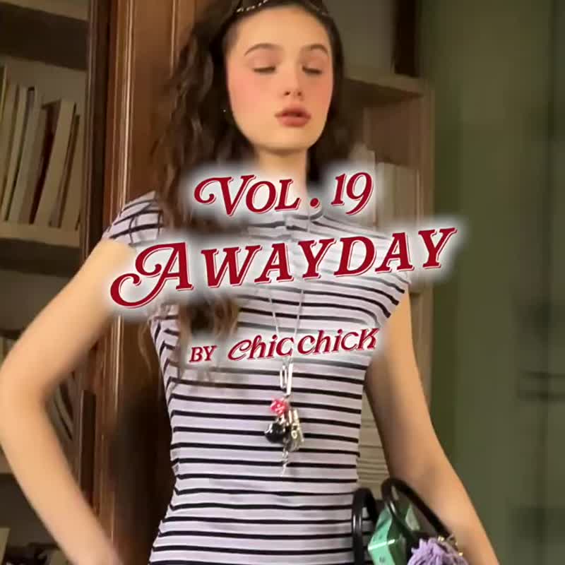 紫色條紋 多洛塔 白紗花邊佯裝 亨利領飛袖 修身包臀連衣裙 - 洋装/连衣裙 - 聚酯纤维 紫色