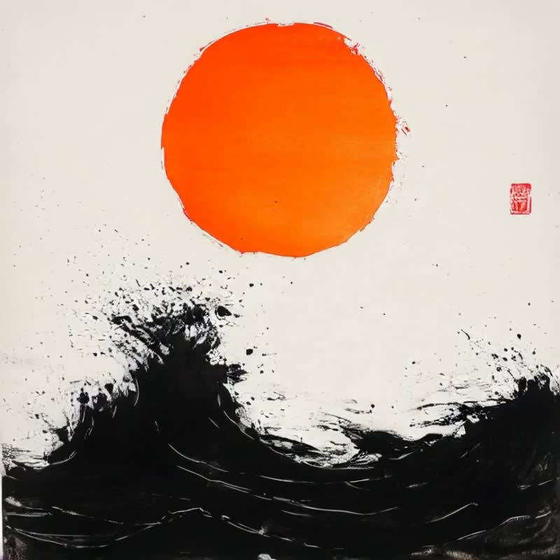 飞涛 现代禅意水墨画 极简艺术微喷版画 日式餐厅居家 无框画挂画 - 海报/装饰画/版画 - 棉．麻 