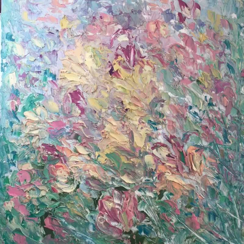 幻想花朵油画 - 墙贴/壁贴 - 其他材质 粉红色