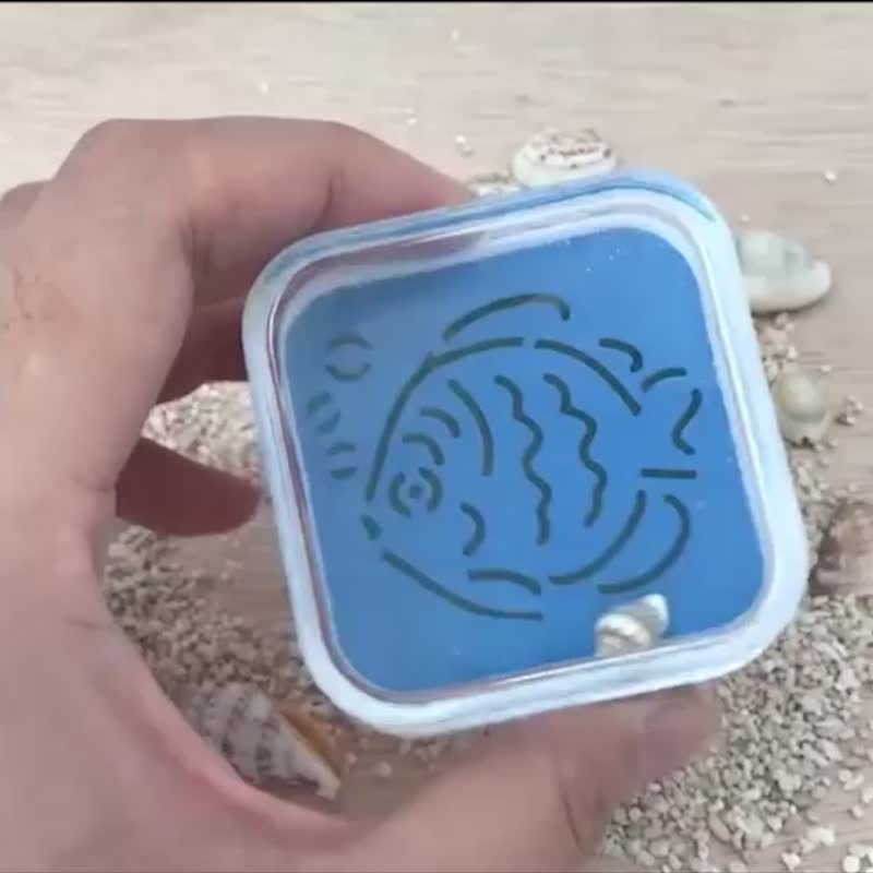 【夏日海洋手作沙漏】纸胶带应用DIY系列/鱼儿 椰子树 - 其他 - 压克力 