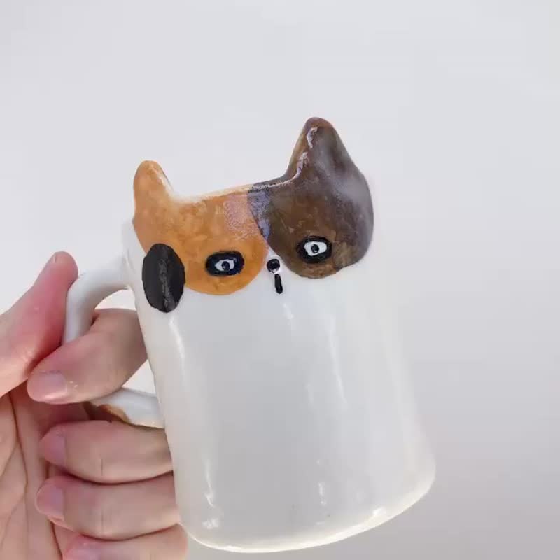 三花猫猫 马克杯 - 咖啡杯/马克杯 - 瓷 白色