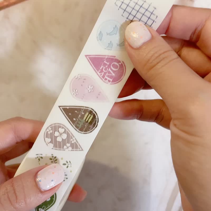 雨滴 割型纸胶带 / 3cm宽 特殊油墨印刷 自带 - 纸胶带 - 纸 