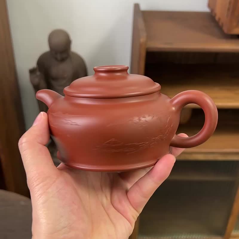 融尘 全手工 330cc 原矿极品红皮龙 正宗润泽 器型大气 型神兼 - 茶具/茶杯 - 陶 灰色