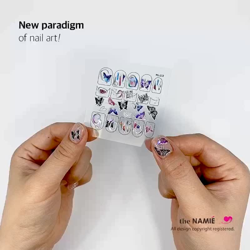 【 DIY 美甲】Nail Look 美甲装饰艺术贴纸 彩色蝴蝶 - 指甲油/指甲贴 - 纸 银色