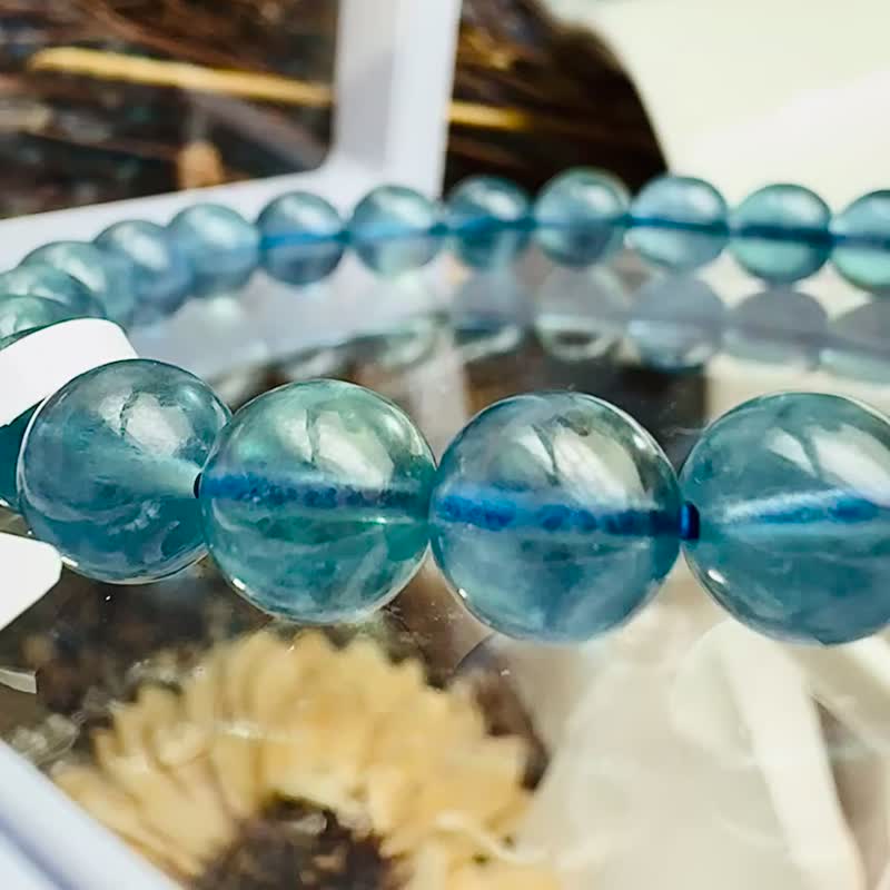 小精品浓色海蓝海蓝宝 8mm17g 平衡情绪减缓压力沟通说服力 - 手链/手环 - 水晶 蓝色