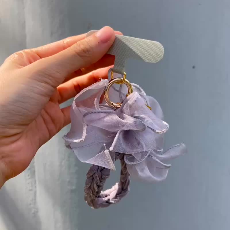 灰色 花 编织 4way 手机挂绳 - 手机配件 - 其他人造纤维 灰色