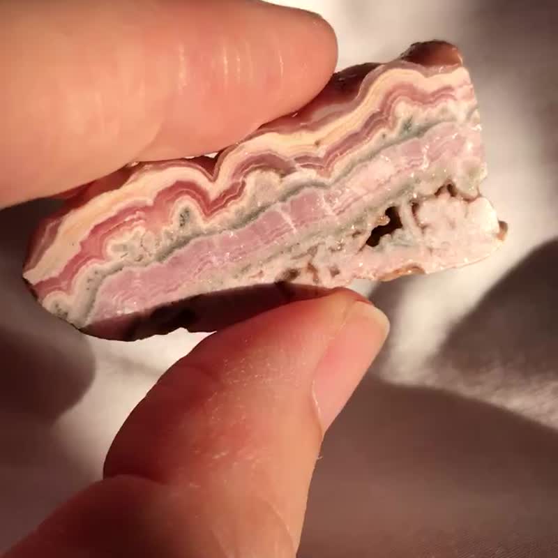 阿根廷红纹石水晶 蕾丝花纹 原石 精品 水晶 摆设 pendant jewelr - 摆饰 - 水晶 粉红色