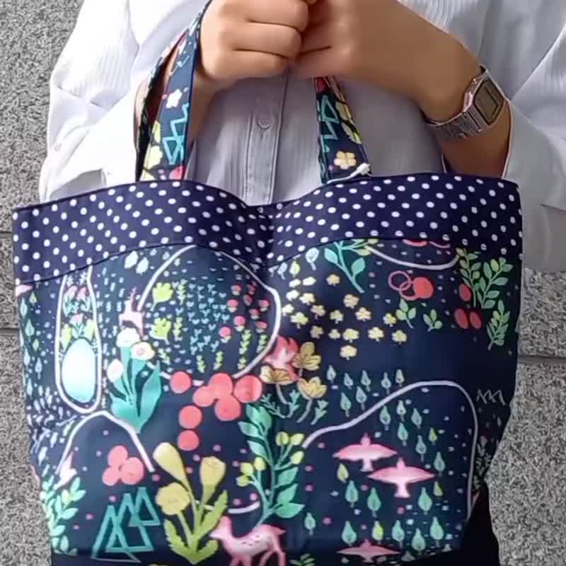 momode 彩色手提包 蓝色 - 手提包/手提袋 - 棉．麻 蓝色