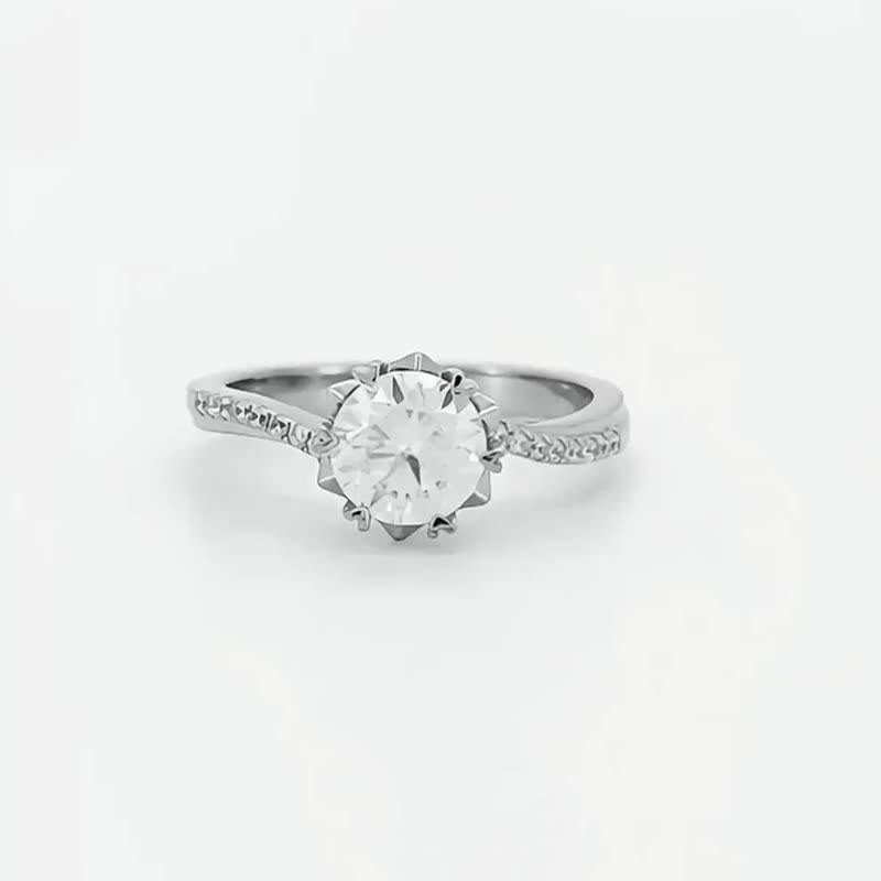 莫桑石 莫桑钻 50分1克拉雪花女钻戒 台北门市 客制化订制白金 - 戒指 - 其他材质 