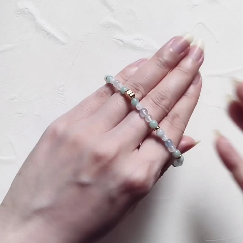 夏日海风天然晶石手环(天河石.蓝月光石.海蓝宝)幸运.希望.平和 - 手链/手环 - 水晶 蓝色