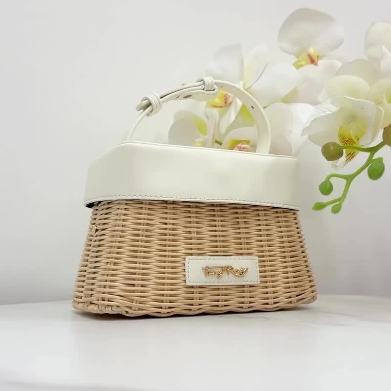 蝴蝶结菱格菱格手提包 - 侧背包/斜挎包 - 其他材质 粉红色