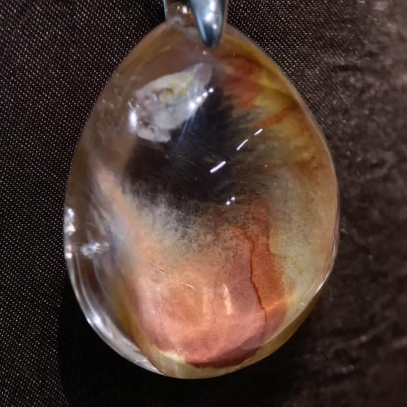 彩兔毛水晶 绒感兔毛 豆沙粉 黄色渐变 吊坠 - 吊饰 - 水晶 