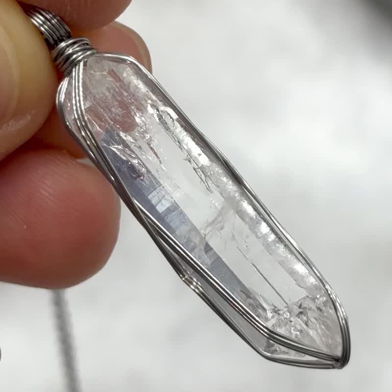 - 手工制造 - 疗愈之石- 天然缝合水晶原石颈链 White Quartz - 颈链 - 水晶 白色
