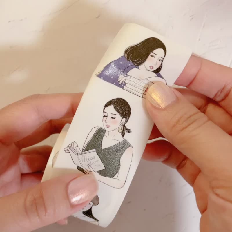 小日子女孩 纸胶带 / 4cm宽 特殊油墨印刷 带 - 纸胶带 - 纸 