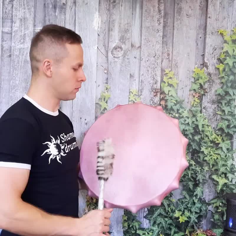 萨满鼓开心、萨满鼓、萨满鼓、月鼓粉色 - 吉他/乐器 - 其他材质 粉红色