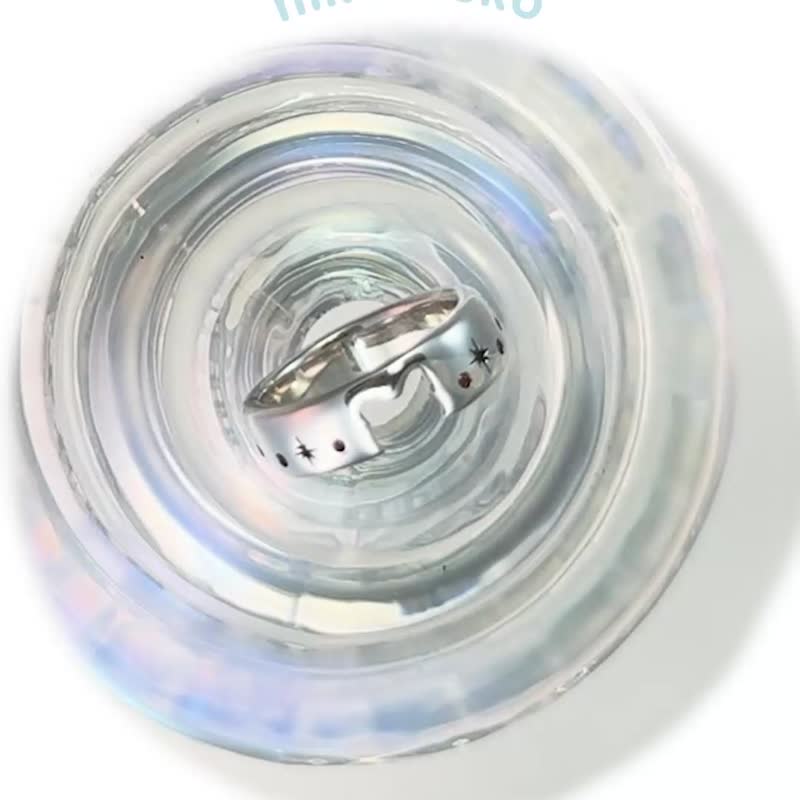 旅行猫戒指，可堆叠的设计 [冬日Ver] silver925 - 戒指 - 其他金属 银色